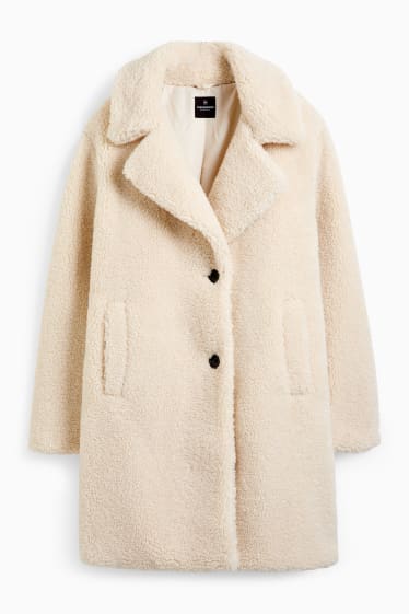 Femmes - CLOCKHOUSE - manteau en peluche - blanc crème