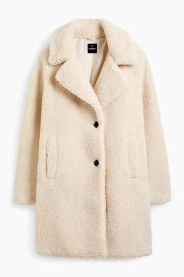 Donna - CLOCKHOUSE - cappotto effetto peluche - bianco crema