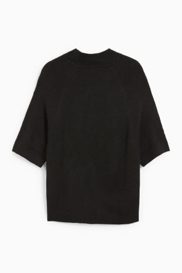Femmes - Pullover en maille - manches courtes - noir