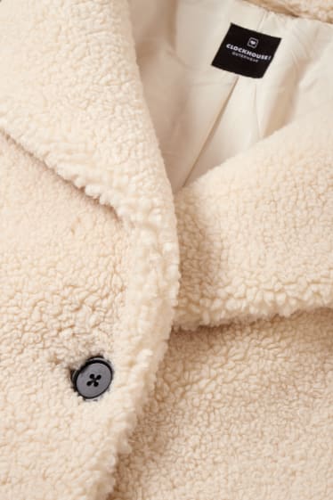 Femmes - CLOCKHOUSE - manteau en peluche - blanc crème