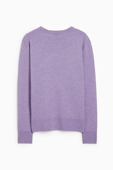 Femmes - Pullover basique - mélange de laine contenant du cachemire - violet clair
