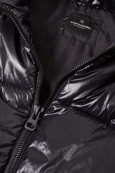 Women - Long quilted gilet - black