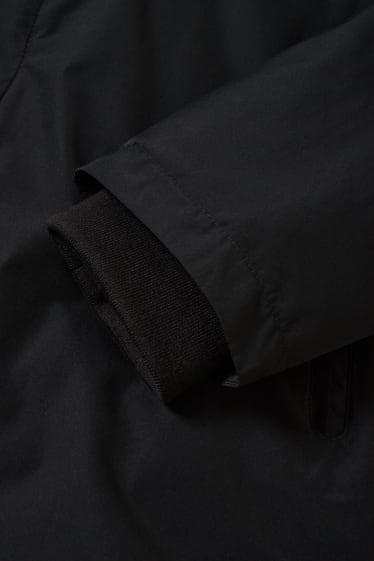 Hommes - Manteau de pluie à capuche - noir