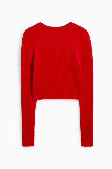 Adolescenți și tineri - CLOCKHOUSE - pulover crop - roșu