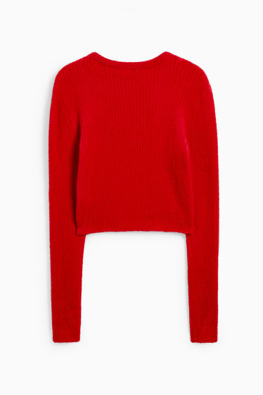 Damen - Crop Pullover - rot