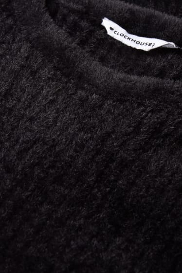 Ragazzi e giovani - CLOCKHOUSE - maglione dal taglio corto - nero