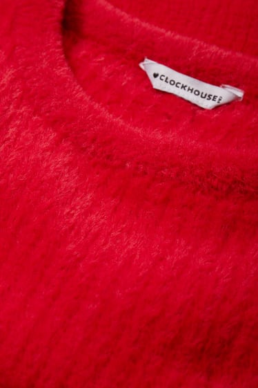 Damen - Crop Pullover - rot