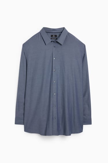 Hommes - Chemise - regular fit - col kent - facile à repasser - bleu foncé