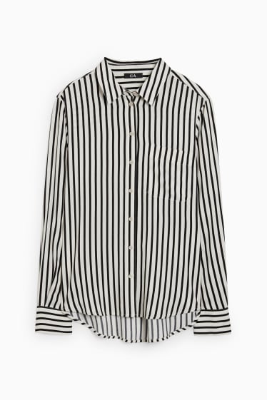 Women - Blouse - striped - cremewhite