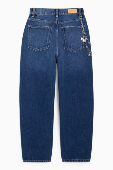 Damen - Balloon Jeans - High Waist - helljeansblau