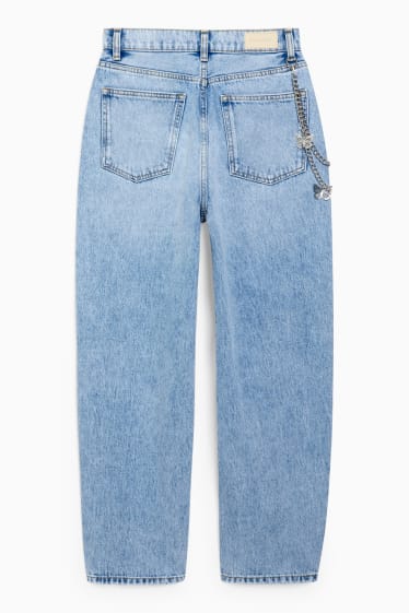 Dospívající a mladí - CLOCKHOUSE - balloon jeans - high waist - džíny - světle modré