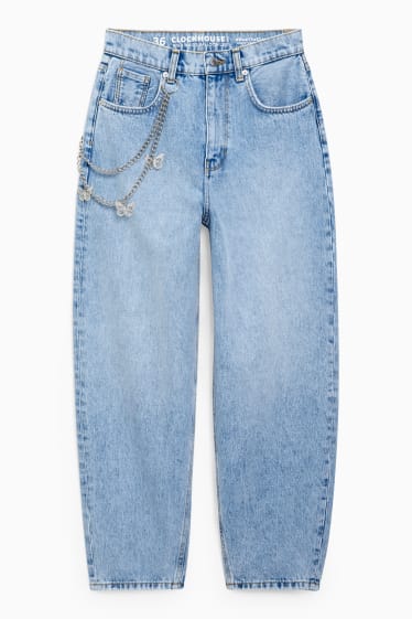 Damen - Balloon Jeans - High Waist - helljeansblau