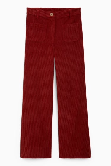 Children - Corduroy trousers - dark red