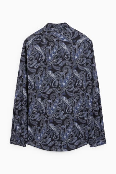 Home - Camisa formal - slim fit - cutaway - fàcil de planxar - blau fosc