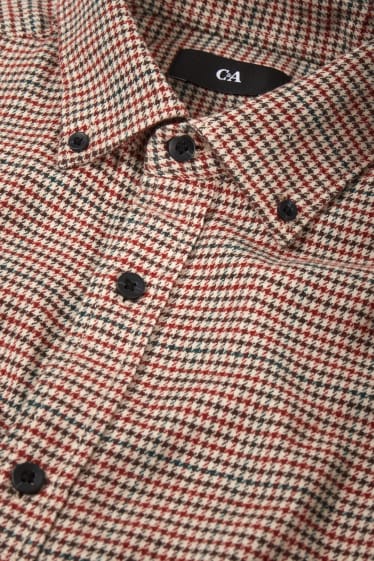 Home - Camisa de franel·la - regular fit - button-down - de quadres - multicolor