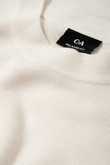 Uomo - T-shirt - bianco crema