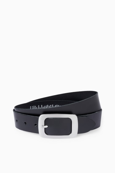 Femmes - Ceinture en cuir - noir