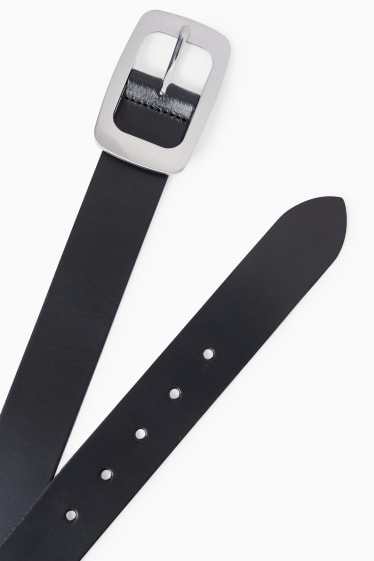 Femmes - Ceinture en cuir - noir