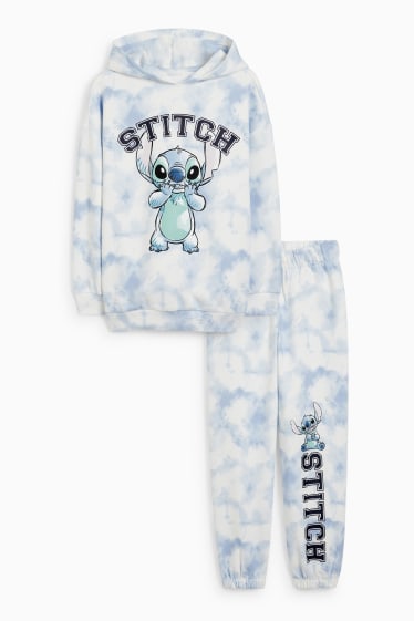 Bambine - Lilo & Stitch - set - felpa con cappuccio e pantaloni sportivi - fantasia - azzurro