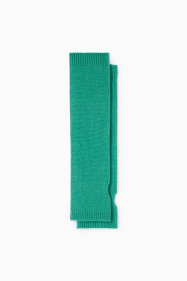 Donna - Guanti senza dita di cashmere - verde