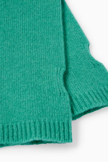 Donna - Guanti senza dita di cashmere - verde