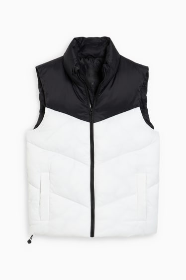 Heren - Gewatteerde bodywarmer - wit / zwart