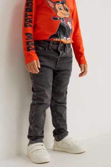 Dzieci - Slim jeans - ciepłe dżinsy - jog denim - dżins-ciemnoszary