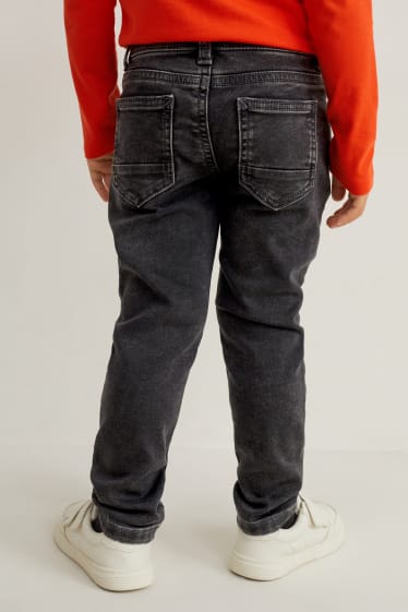 Dzieci - Slim jeans - ciepłe dżinsy - jog denim - dżins-ciemnoszary