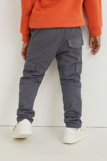 Enfants - Pantalon cargo doublé - gris foncé