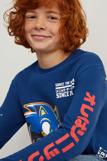 Enfants garçons - Sonic - haut à manches longues - bleu foncé