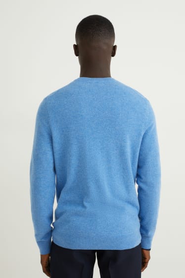 Herren - Kaschmir-Pullover - hellblau