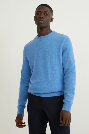 Herren - Kaschmir-Pullover - hellblau