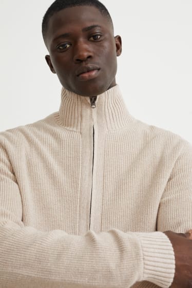 Herren - Strickjacke - beige