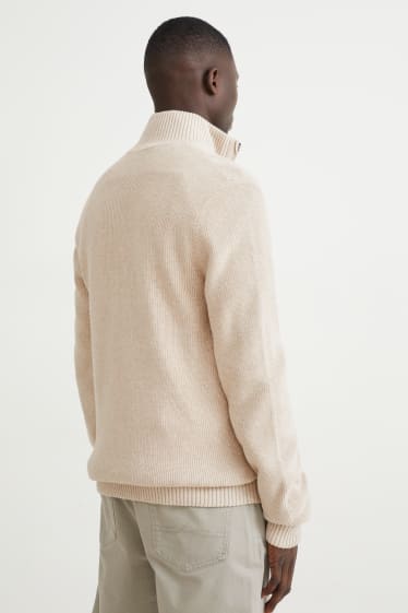 Herren - Strickjacke - beige