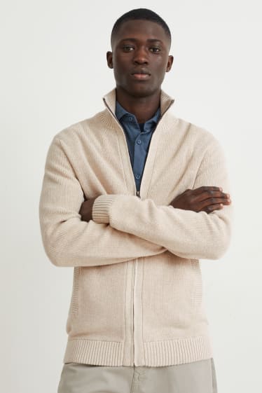 Herren - Strickjacke - beige