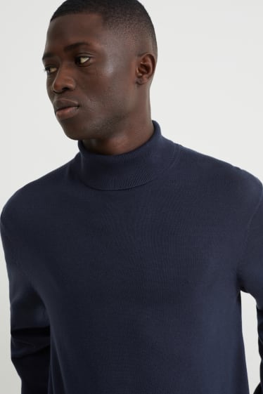 Mężczyźni - Sweter z golfem - ciemnoniebieski