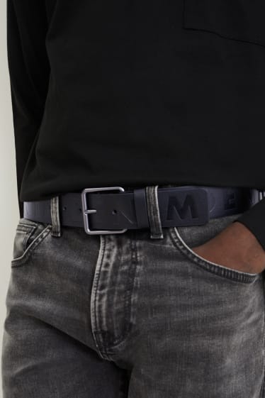 Men - Belt - faux leather - black