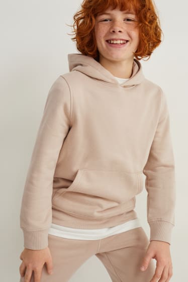 Enfants garçons - Sweat à capuche - genderneutral - taupe