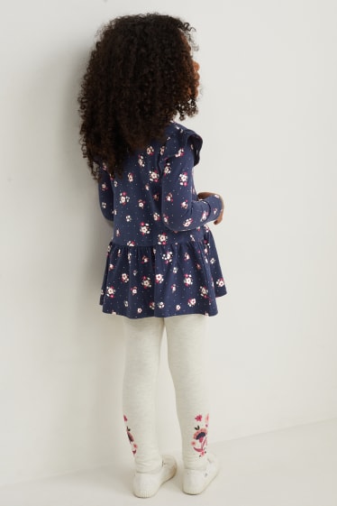 Kinderen: meisjes - Set - 2 jurken, legging en tasje - 4-delig - donkerblauw