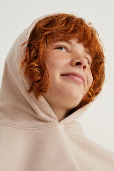 Enfants garçons - Sweat à capuche - genderneutral - taupe