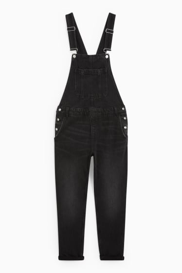 Dames - CLOCKHOUSE - denim tuinbroek - jeansdonkergrijs