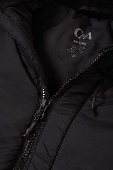 Heren - Functionele jas met capuchon - waterafstotend - zwart