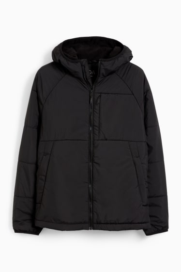 Pánské - Funkční bunda s kapucí - vodoodpudivá - černá