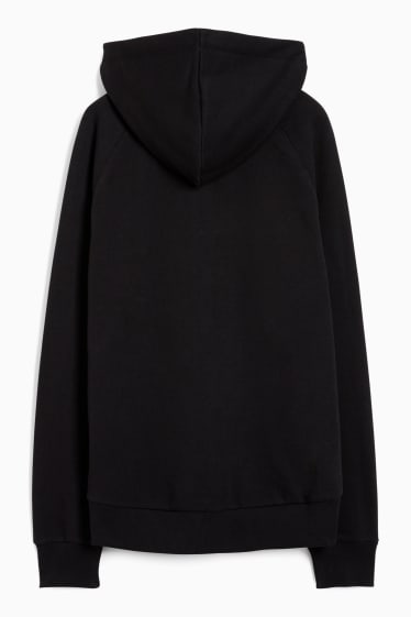 Dámské - Sportovní tepláková bunda s kapucí - černá