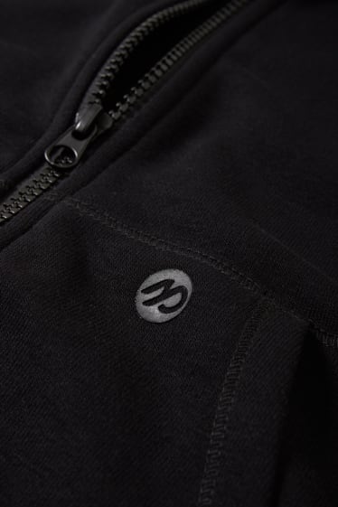 Damen - Sport-Sweatjacke mit Kapuze - schwarz