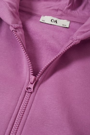Kinder Mädchen - Sweatjacke mit Kapuze - dunkelrosa
