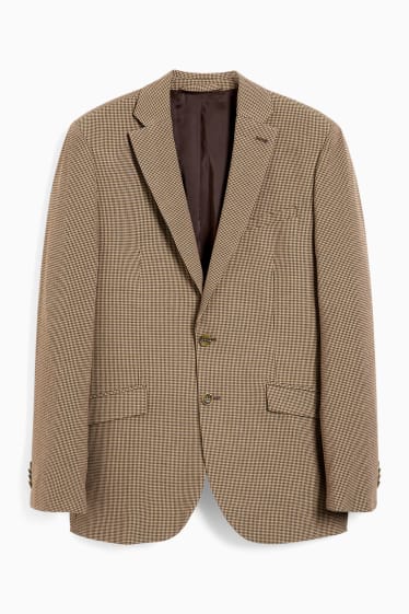 Men - Tailored jacket - slim fit - Flex - 4 way stretch - LYCRA® - check - beige