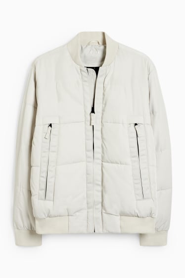 Men - Quilted jacket - light gray