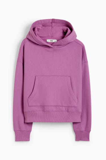 Dzieci dziewczynki - Bluza z kapturem - ciemnoróżowy