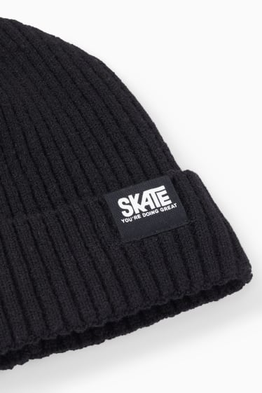 Children Boys - Knitted hat - black